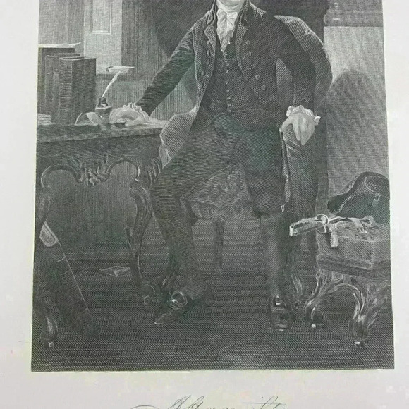 Art Print Alexander Hamilton Portrait America Founding Father Antique 1867 RARE - Picture 9 of 12